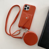 Fashion Card & Coin Pocket Crossbody Leather Case for iPhone