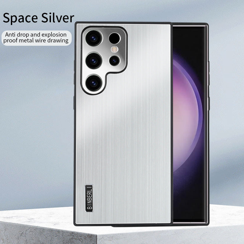 Brushed Metal Textured Shockproof Phone Case for Samsung