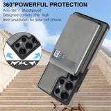 2-in-1 Magnetic Card Holder Shockproof PU Case for Samsung