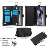 Leather Crossbody Zipper Wallet Case for Samsung