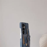 Denim Heart Design Card Slot Shockproof Phone Case For Samsung