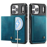 Leather Wallet Magnetic Charging Case for iPhone