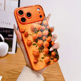 Romantic Orange Flower Field Electroplated Case for iPhone