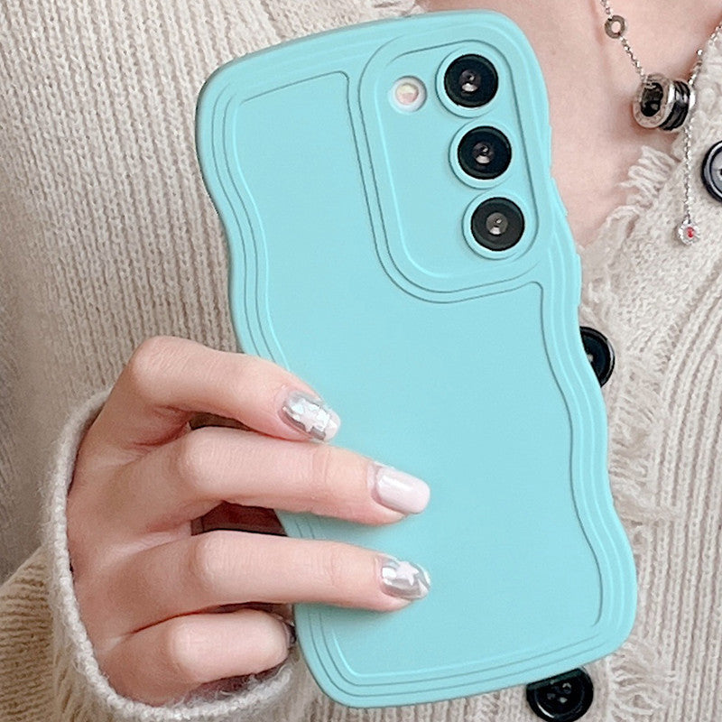 Wavy Edge Macaron Soft Silicone Phone Case for Samsung