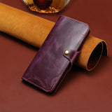 Vintage Wax Genuine Leather Wallet Case for Samsung