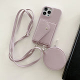 Fashion Card & Coin Pocket Crossbody Leather Case for iPhone