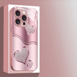 Curve Double Heart Electroplated Case for iPhone