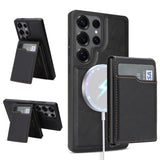 2-in-1 Magnetic Card Holder Shockproof PU Case for Samsung