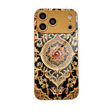 Black‑Gold European Ornament Pattern Electroplated Case for iPhone