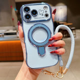 Plating Wave Heart Lanyard Phone Case for iphone
