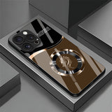 Long Pattern Liquid Glass Full-Coverage Shockproof Phone Case for IPhone