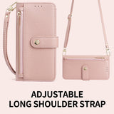 Zipper Wallet Flip Crossbody Case for iPhone