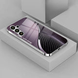 Curved Scale Pattern Electroplated Glass Phone Case for Samsung