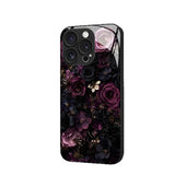 Luxury Purple Black Rose Electroplated Case for iPhone