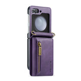 2 in 1 Leather Magnetic Flip Wallet Case for Samsung Z Flip