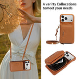 Leather Crossbody Wallet Phone Case for iPhone