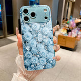 Romantic Diamond Rose Pattern Electroplated Case for iPhone