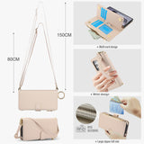 Leather Crossbody Zipper Wallet Case for Samsung