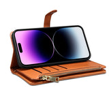 RFID Blocking Card Holder Lanyard Leather Case for iPhone