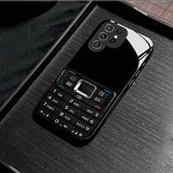 Retro Phone Pattern Soft-Edge Glass Phone Case For Samsung