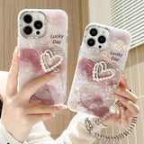 Cute Heart with Lanyard Phone Case for iPhone