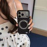 Macaron Polka Dot Magnetic Kickstand Shockproof Case for iPhone