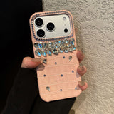Luxury Rhinestone Crocodile Texture Shockproof Case for iPhone
