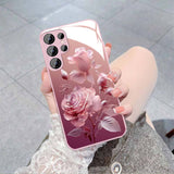 Romantic Roses Soft Touch With Lanyard Phone Case For Samsung