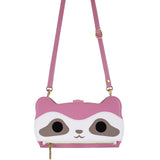 Cute Raccoon Leather with lanyard Wallet Case for Samsung
