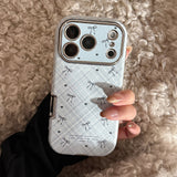 Vintage Plaid Bow Leather Soft Full Wrap Case for iPhone