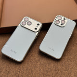 Electroplated Leather Texture Magnetic Shockproof Case for iPhone