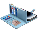 RFID Blocking Card Holder Lanyard Leather Case for iPhone