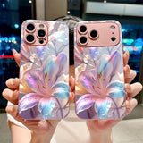 Colorful Lily Electroplated Phone Case for iPhone