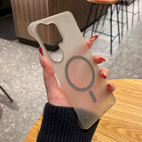 Borderless Matte Magnetic Shockproof Hard Case for Samsung