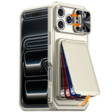 Sliding Window Card Wallet Shockproof Case for iPhone