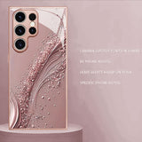 Ornate Line Patterns Electroplated Tempered Glass Case For Samsung