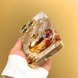 Apple Pattern Gold Plated Glass Phone Case for iPhone