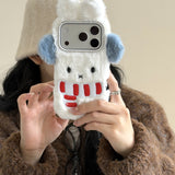 Cute Plush Bear And Rabbit Anti-Fall Phone Case For IPhone
