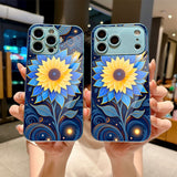 Art Starry Sunflower Electroplated Case for iPhone