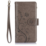 Butterfly Leather Card Holder Wallet Phone Case for Samsung