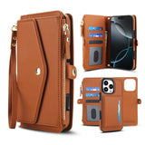 RFID Blocking Magnetic Charging Leather Wallet Case for iPhone