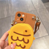 Creative Fish-shaped Wallet Crossbody Case for iPhone