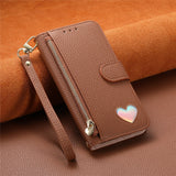 Fashion Heart Pattern Leather Wallet Case for iPhone
