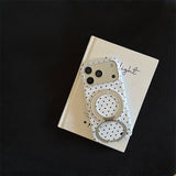 Macaron Polka Dot Magnetic Kickstand Shockproof Case for iPhone
