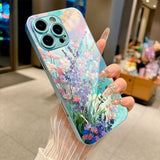Blue Sky Floral Electroplated Case for iPhone