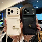 Fashion Card Holder Leather Crossbody Case for iPhone