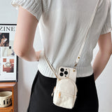 Fashion Leather Coin Purse Silicone Crossbody Case for iPhone