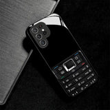 Retro Phone Pattern Soft-Edge Glass Phone Case For Samsung