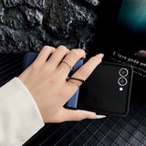 Simple Ring Buckle Full-Coverage Hinge Magnetic Case for Samsung