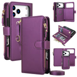 Leather Crossbody Wallet Magnetic Charging Case for iPhone